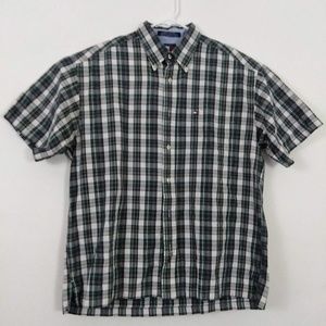 tommy hilfiger vintage mens shirt large short slee